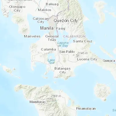 Map showing location of Malabanan (14.000000, 121.133330)