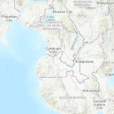 Map showing location of Pagaluñgan (7.141670, 124.380560)