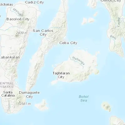 Map showing location of Pinayagan Norte (9.933330, 123.950000)