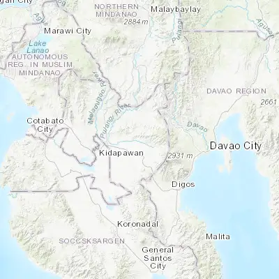 Map showing location of President Roxas (7.154440, 125.055830)