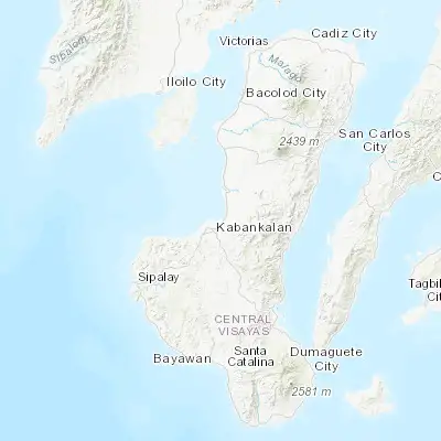 Map showing location of Suay (10.053300, 122.842300)