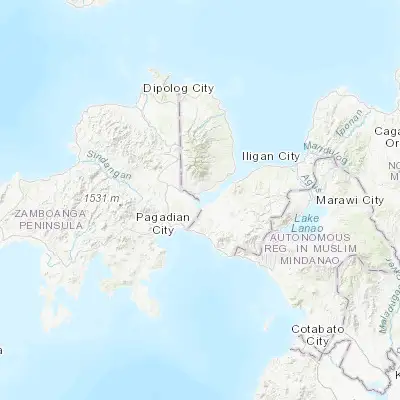 Map showing location of Sumalig (7.998600, 123.662700)