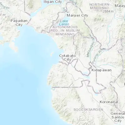 Map showing location of Tamontaka (7.180560, 124.225560)