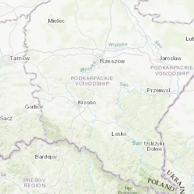 Map showing location of Blizne (49.753320, 21.973510)