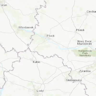 Map showing location of Gąbin (52.398490, 19.735090)