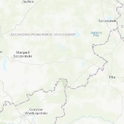 Map showing location of Kalisz Pomorski (53.299080, 15.906310)