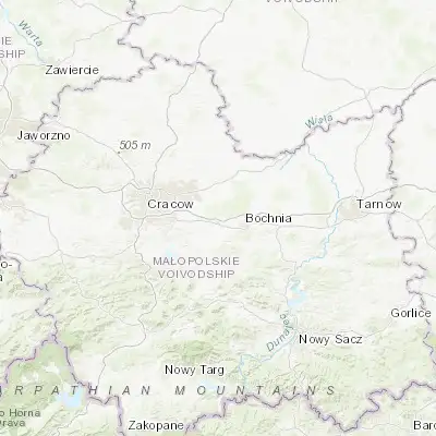 Map showing location of Kłaj (49.992460, 20.299040)