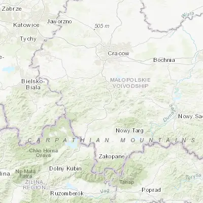 Map showing location of Łętownia (49.697450, 19.871090)