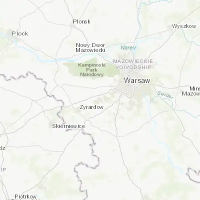 Map showing location of Milanówek (52.118790, 20.671550)