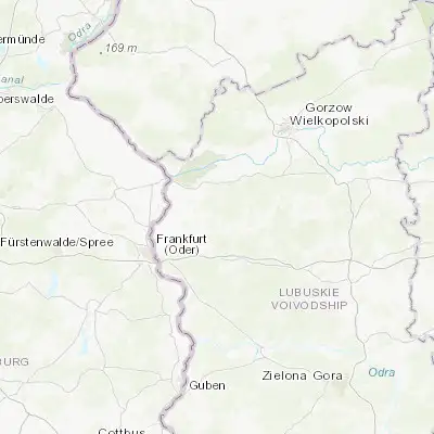 Map showing location of Ośno Lubuskie (52.453600, 14.875490)