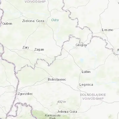 Map showing location of Przemków (51.525300, 15.794410)