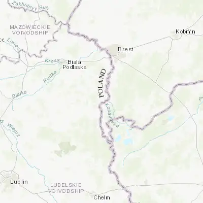 Map showing location of Sławatycze (51.763380, 23.554600)