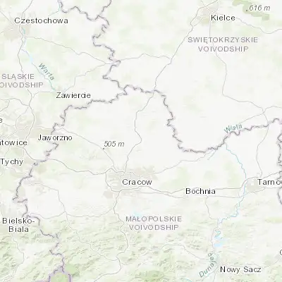 Map showing location of Słomniki (50.240120, 20.082240)