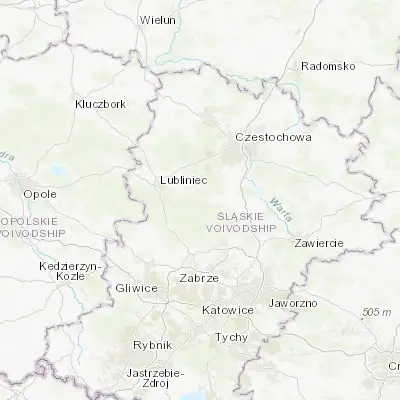 Map showing location of Strzebiń (50.616470, 18.897940)