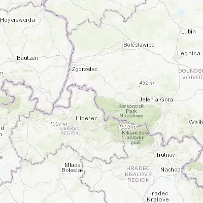 Map showing location of Świeradów-Zdrój (50.909200, 15.343090)