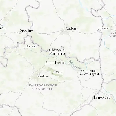 Map showing location of Wąchock (51.073910, 21.012430)