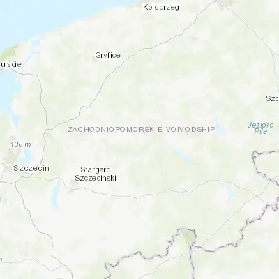 Map showing location of Węgorzyno (53.541010, 15.559640)