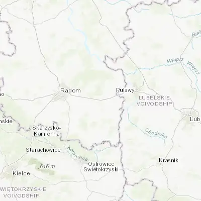 Map showing location of Zwoleń (51.355420, 21.587680)