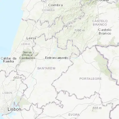 Map showing location of Abrantes (39.466670, -8.200000)