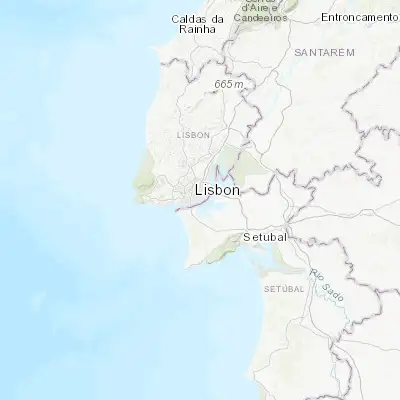 Map showing location of Lisbon (38.716670, -9.133330)