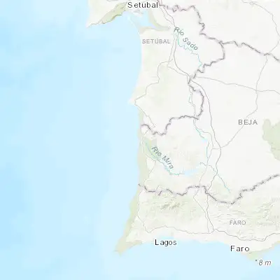 Map showing location of Vila Nova de Milfontes (37.723770, -8.782780)