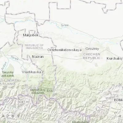 Map showing location of Achkhoy-Martan (43.189970, 45.283730)