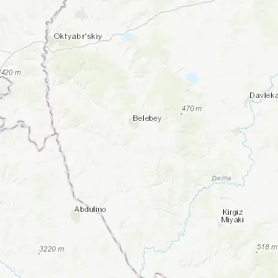 Map showing location of Aksakovo (54.033330, 54.150000)