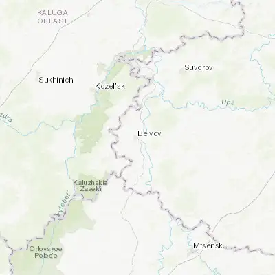 Map showing location of Belëv (53.811940, 36.131940)