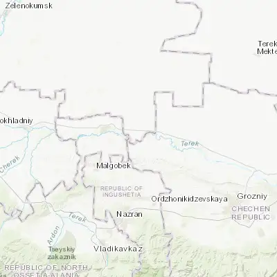 Map showing location of Galyugayevskaya (43.696940, 44.934440)