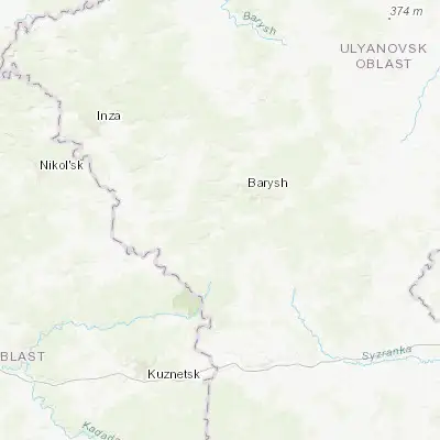 Map showing location of Imeni Vladimira Il’icha Lenina (53.564220, 46.980100)