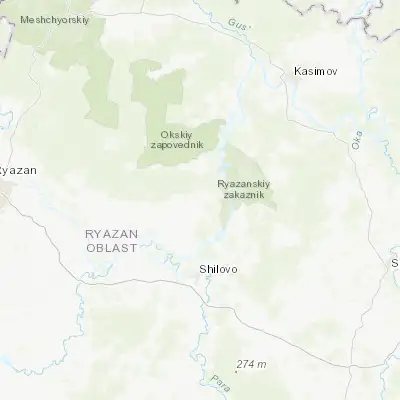 Map showing location of Izhevskoye (54.557000, 40.875300)