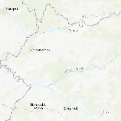 Map showing location of Kaltasy (55.969260, 54.803210)