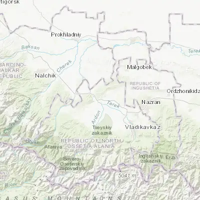 Map showing location of Kardzhin (43.273680, 44.290750)