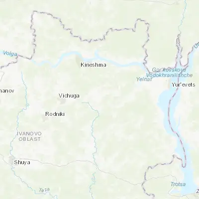 Map showing location of Kuznechikha (57.216070, 42.334770)