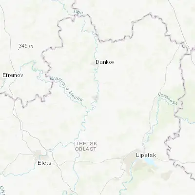 Map showing location of Lebedyan’ (53.019420, 39.166390)