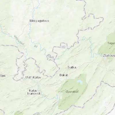 Map showing location of Mezhevoy (55.171110, 58.781390)