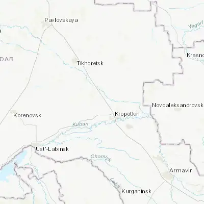 Map showing location of Mirskoy (45.543900, 40.399800)