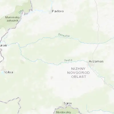 Map showing location of Mukhtolovo (55.467510, 43.199730)