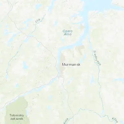 Map showing location of Murmansk (68.979170, 33.092510)