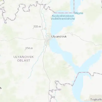 Map showing location of Novoul’yanovsk (54.149610, 48.389070)