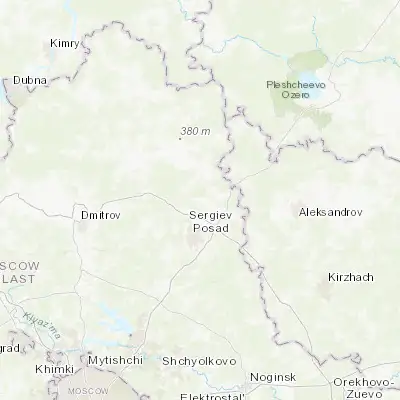 Map showing location of Peresvet (56.423020, 38.176120)