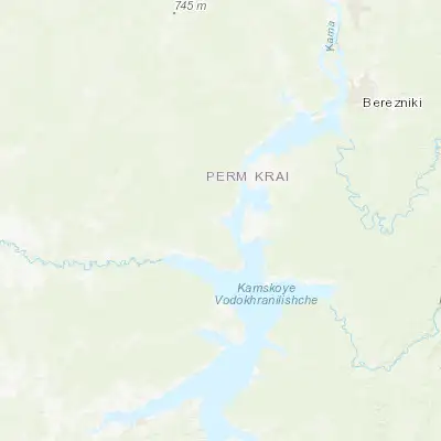 Map showing location of Pozhva (59.091200, 56.090100)