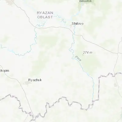 Map showing location of Sapozhok (53.941940, 40.680560)