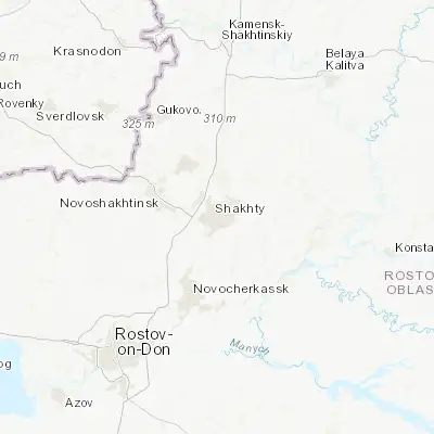 Map showing location of Shakhty (47.709110, 40.214430)