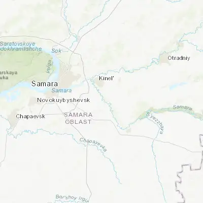 Map showing location of Spiridonovka (53.092480, 50.646210)