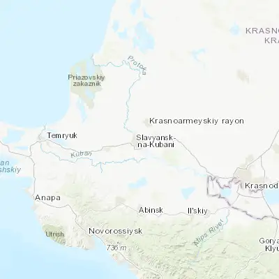 Map showing location of Trudobelikovskiy (45.268530, 38.153760)