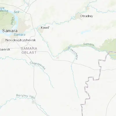 Map showing location of Utevka (52.903500, 50.949500)