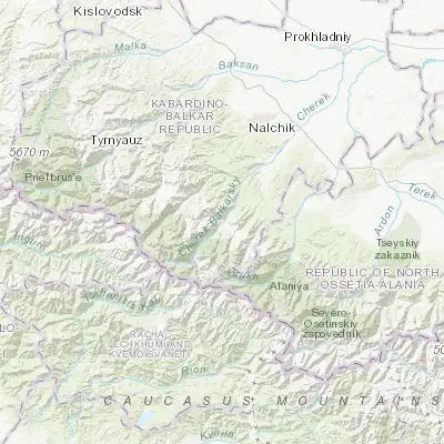 Map showing location of Verkhnyaya Balkariya (43.125450, 43.456870)