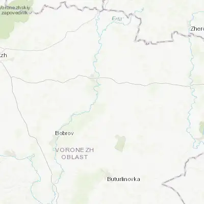 Map showing location of Verkhnyaya Tishanka (51.324900, 40.529900)