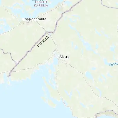 Map showing location of Vyborg (60.707630, 28.752830)